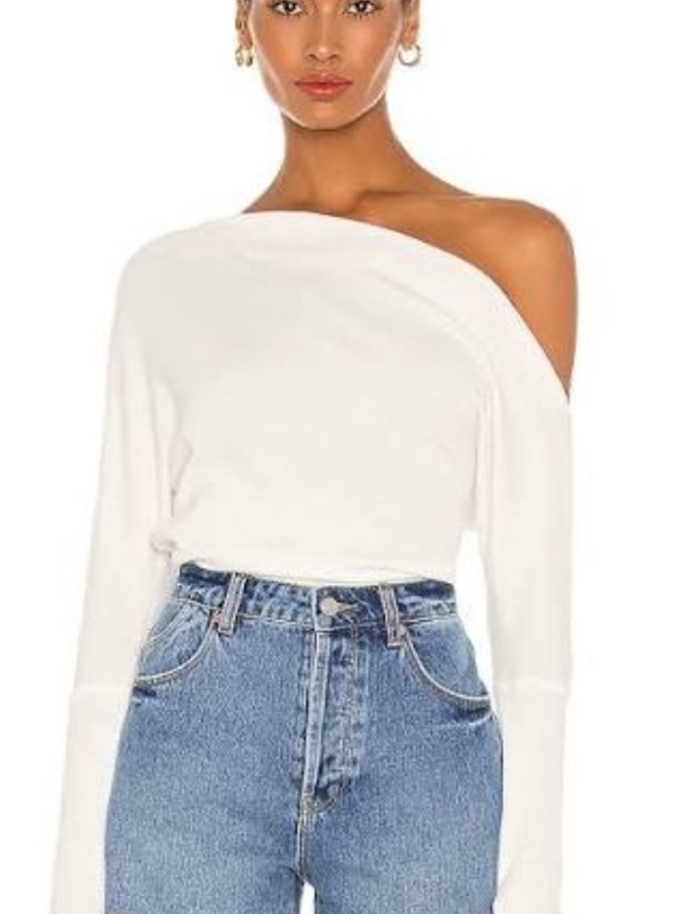 We The Free Off-Shoulder Long Sleeve Top in White